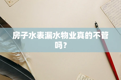 房子水表漏水物业真的不管吗？