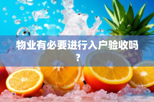 物业有必要进行入户验收吗？