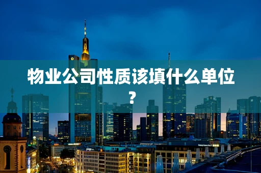 物业公司性质该填什么单位？