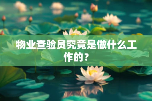 物业查验员究竟是做什么工作的？