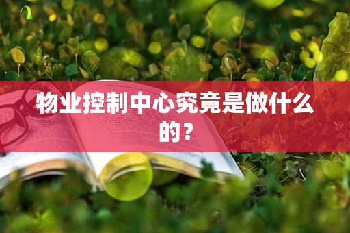 物业控制中心究竟是做什么的？
