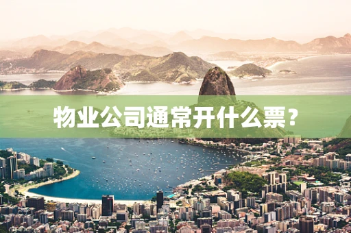 物业公司通常开什么票？
