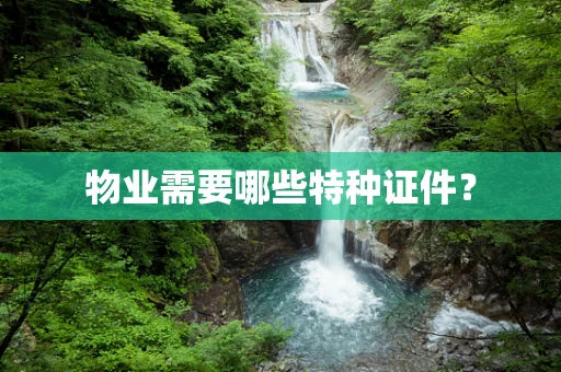 物业需要哪些特种证件？