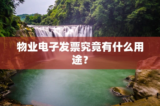 物业电子发票究竟有什么用途？