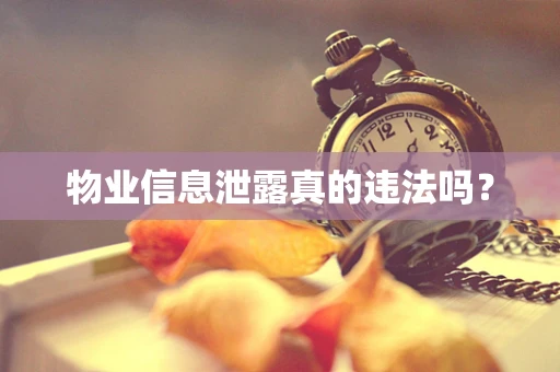 物业信息泄露真的违法吗？