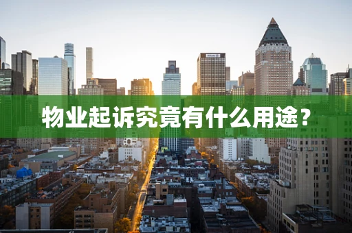 物业起诉究竟有什么用途？