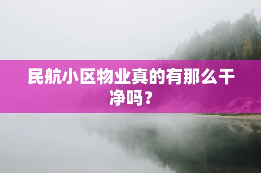 民航小区物业真的有那么干净吗？