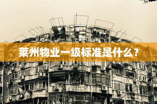 莱州物业一级标准是什么？