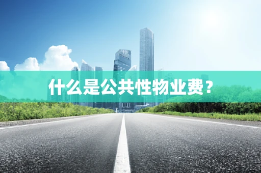 什么是公共性物业费？