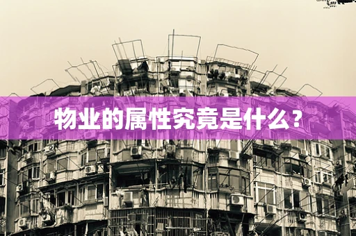 物业的属性究竟是什么？