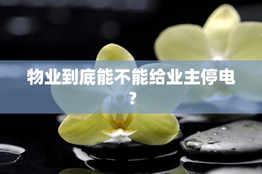 物业到底能不能给业主停电？