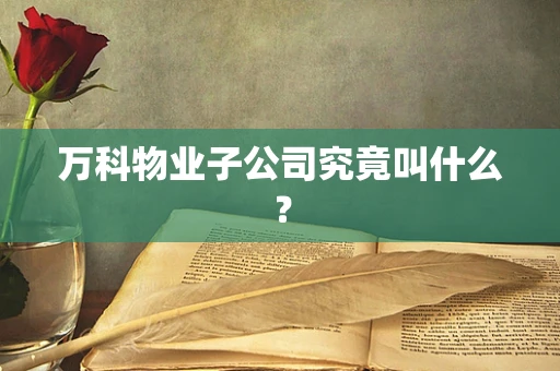 万科物业子公司究竟叫什么？