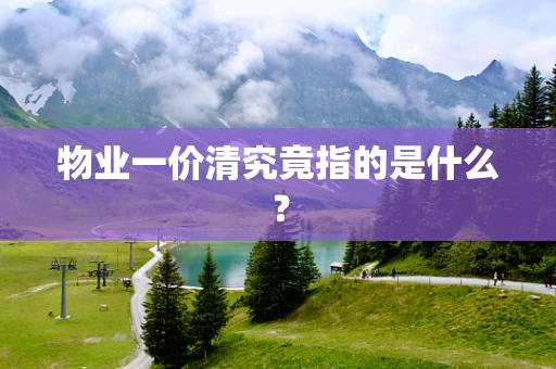 物业一价清究竟指的是什么？