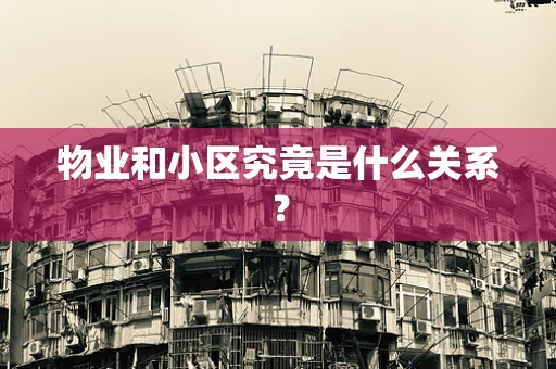 物业和小区究竟是什么关系？