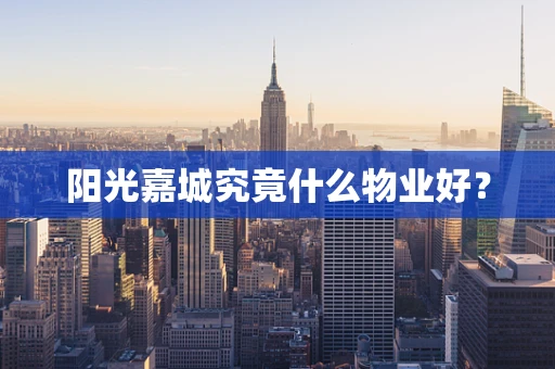 阳光嘉城究竟什么物业好？