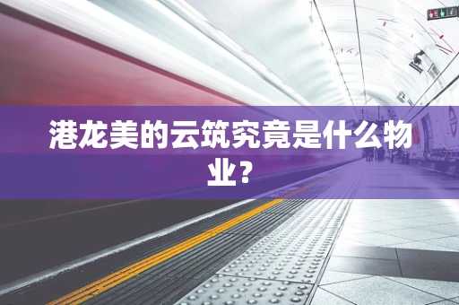 港龙美的云筑究竟是什么物业？