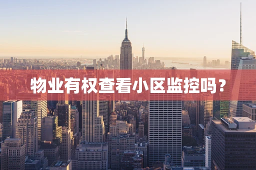 物业有权查看小区监控吗？