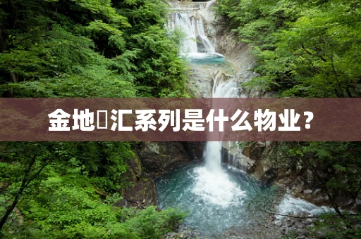 金地峯汇系列是什么物业？
