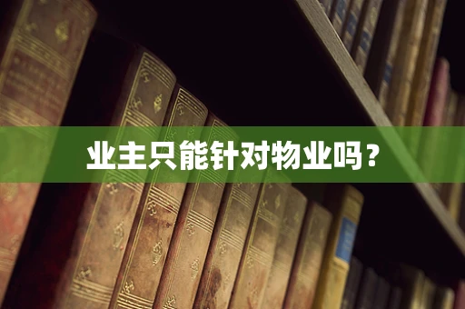 业主只能针对物业吗？