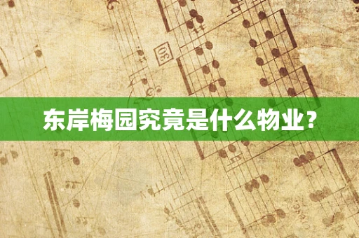 东岸梅园究竟是什么物业？