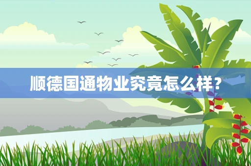 顺德国通物业究竟怎么样？