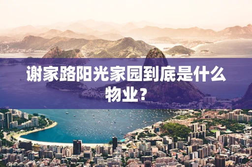 谢家路阳光家园到底是什么物业？