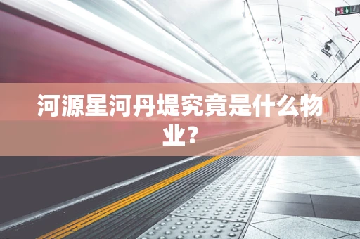 河源星河丹堤究竟是什么物业？