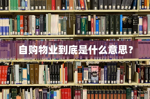 自购物业到底是什么意思？