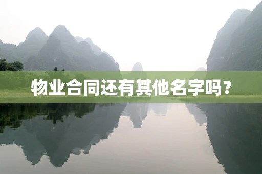 物业合同还有其他名字吗？