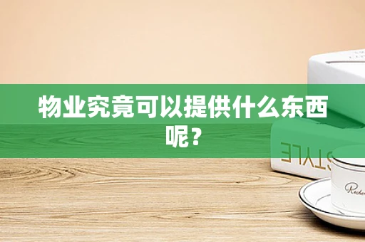 物业究竟可以提供什么东西呢？