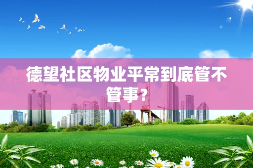 德望社区物业平常到底管不管事？