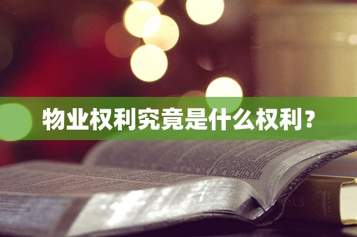 物业权利究竟是什么权利？