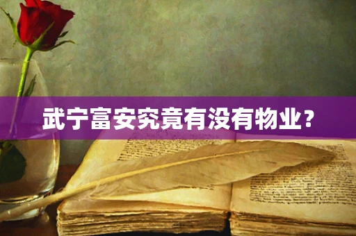 武宁富安究竟有没有物业？