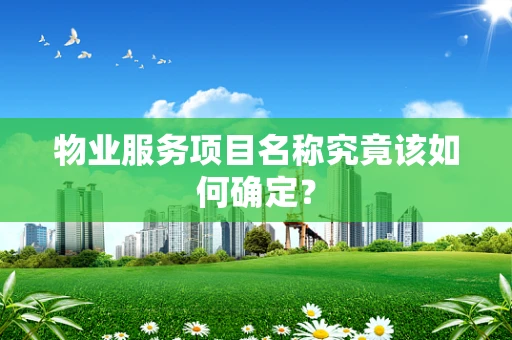 物业服务项目名称究竟该如何确定？