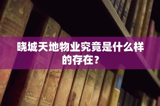 晓城天地物业究竟是什么样的存在？