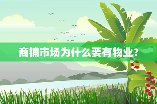 商铺市场为什么要有物业？