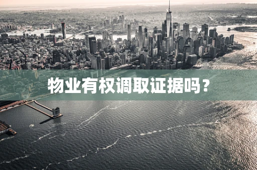 物业有权调取证据吗？