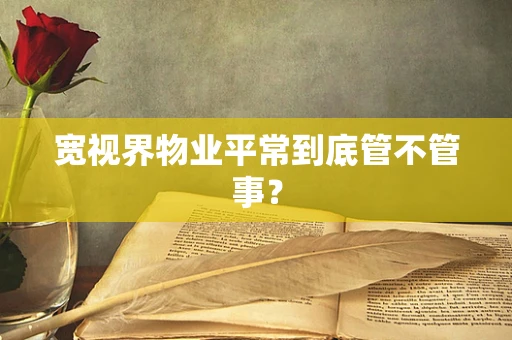 宽视界物业平常到底管不管事？