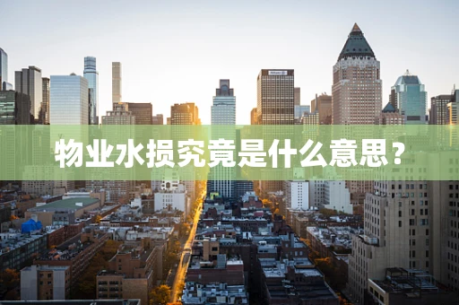 物业水损究竟是什么意思？