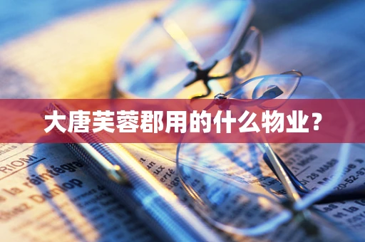 大唐芙蓉郡用的什么物业？