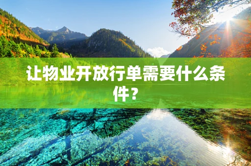 让物业开放行单需要什么条件？