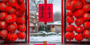 物业春节门口挂什么对联合适？