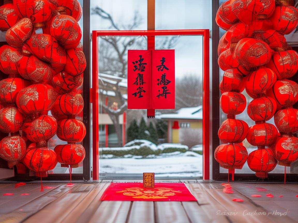 物业春节门口挂什么对联合适？